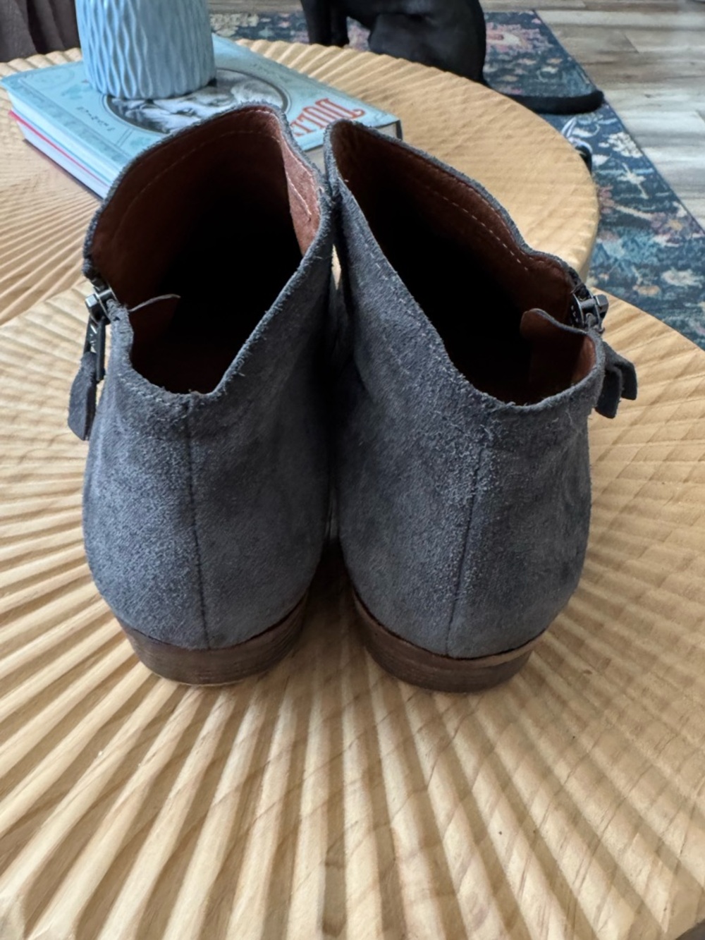Lucky Brand Brielley Gray Suede Ankle Boots Size 10.5 - Picture 6 of 7